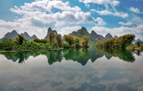 Morning View form the Yangshuo Mountain Retreat hotel room